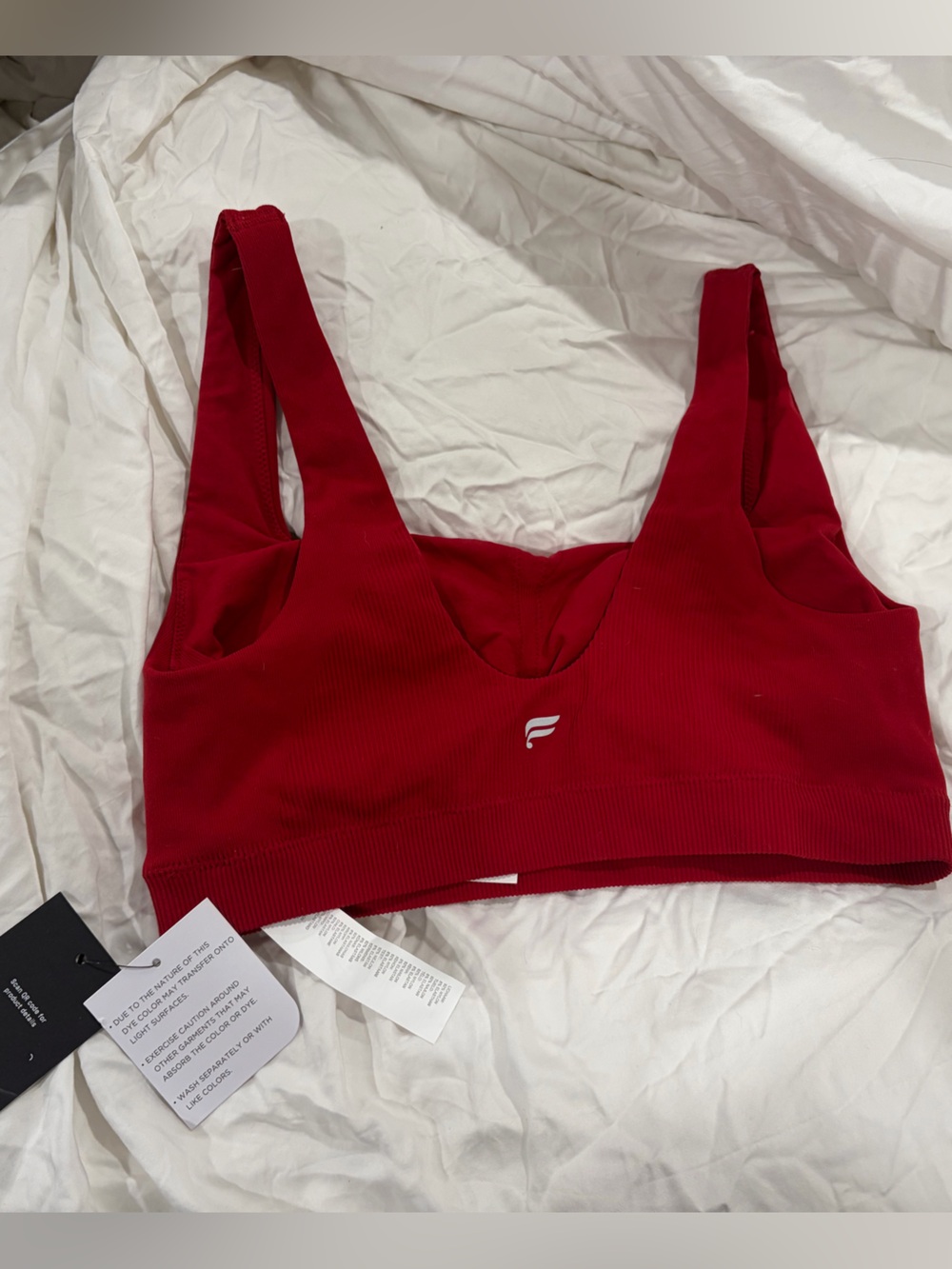 Fabletics Red Ribbed Bralette - Picture 2 of 3